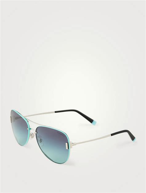 blue square aviator sunglasses